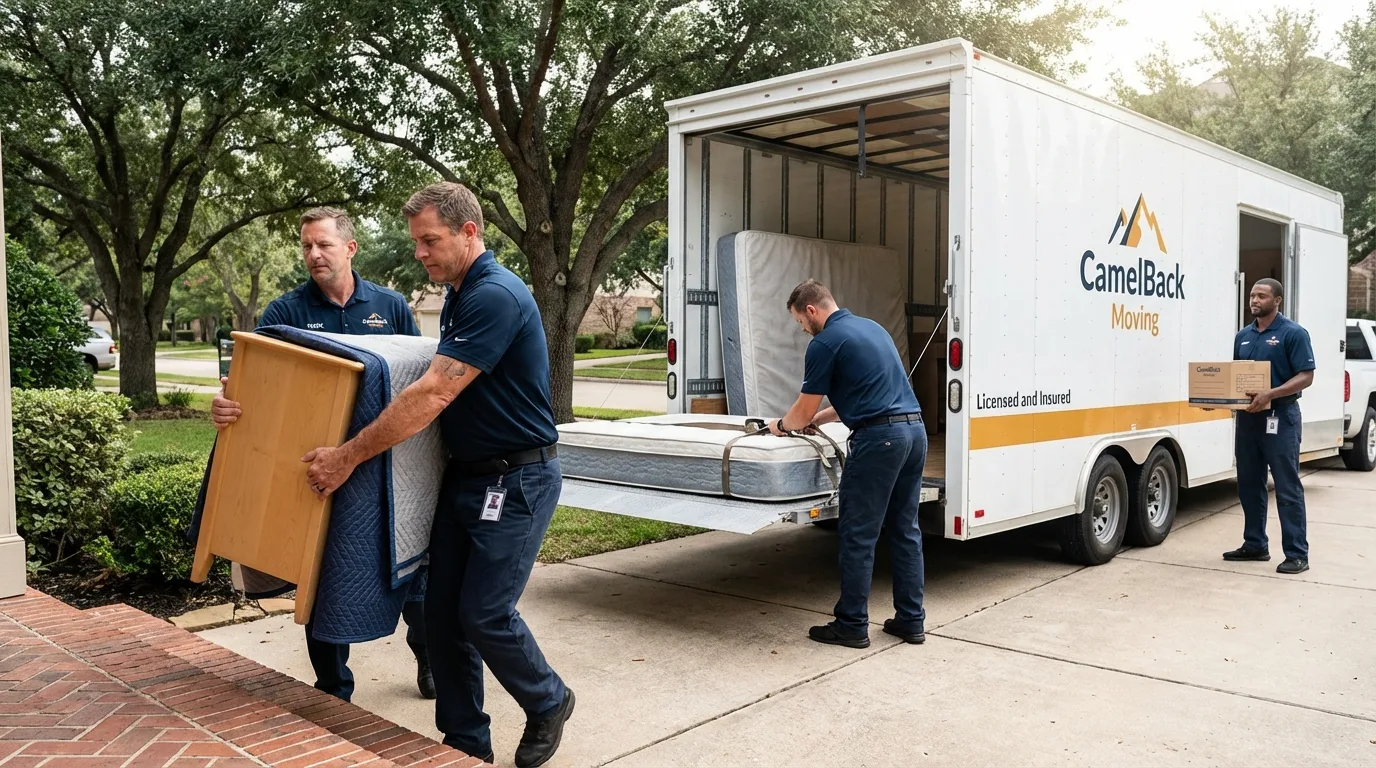 Crew loading residential truck for cross-state move from Franklin, NJ