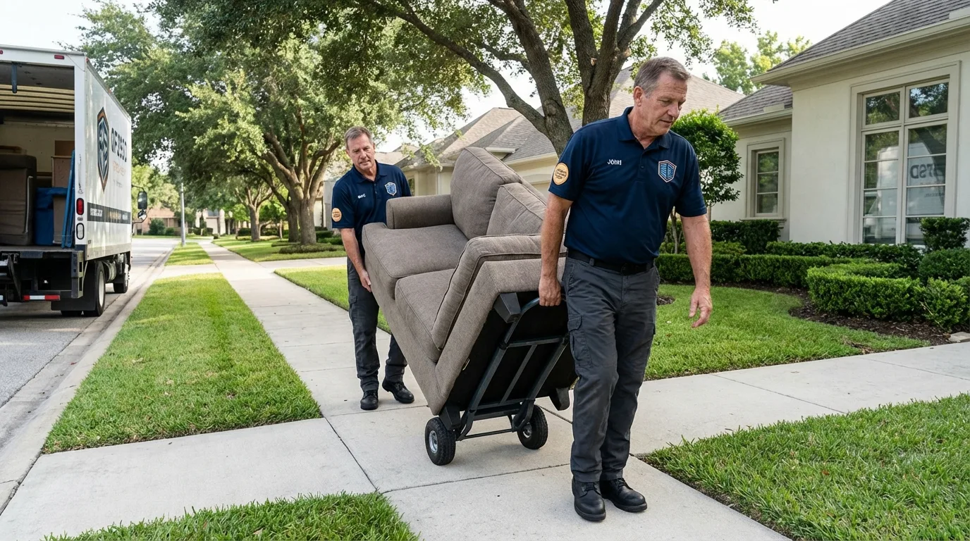 Local residential moving crew loading furniture in Franklin, NJ